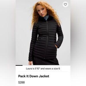 Lululemon Pack It Down Jacket Black Camo Size 6 Like New